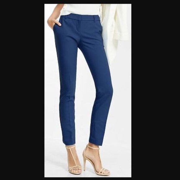 Express Columnist Ankle Mid Rise Size 00 Regular Light Coral Stretch Pants - Picture 10 of 10